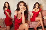 Pooja Hegdes top and mini skirt set screams her love for all things red